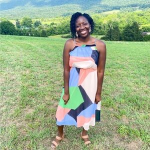 Banana Republic Factory Colorful Spaghetti Strap Midi Dress Size M